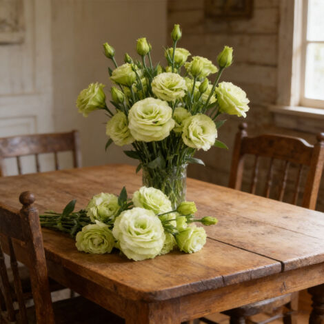 1000 Semi di Lisianthus Verde Smeraldo Lucita – Eustoma Grandiflorum Raro, Fiori Doppi Ornamentali per Giardino e Terrazza