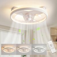 Ventilatore a Soffitto con Luce LED 40 cm – Silenzioso, Dimmerabile, con Telecomando per Sala da Pranzo e Soggiorno