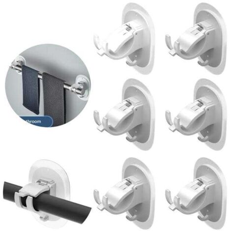 6 Supporti Bastone Tenda Auto-Adesivi – Senza Fori Universali (1/5)