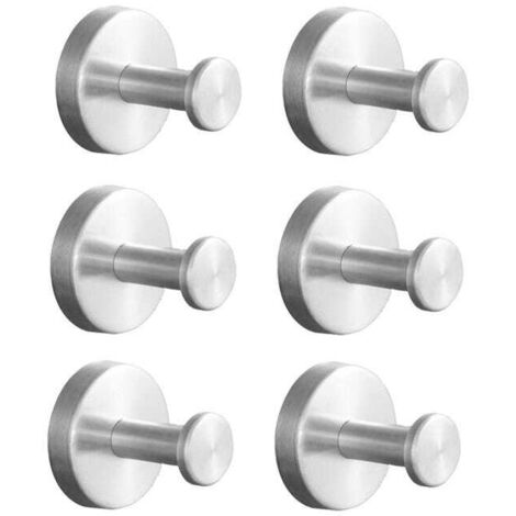 Set 6 Ganci Moderni in Acciaio Inox – Porta Asciugamani e Appendiabiti Bagno Argento (1/5)