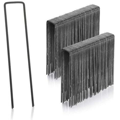 150 Graffe per Prato Sintetico 150x30mm Ø2,5mm – Picchetti Acciaio per Rete Antierbacce e Campeggio (1/5)