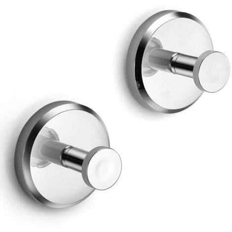 Ganci Impermeabili Argento – Porta Accappatoio e Asciugamani da Parete (2 Pezzi) (1/5)