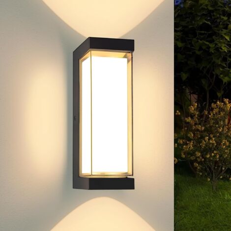 Lampada da parete esterna LED 24W – 3000 lm, 3000K bianco caldo, IP65 impermeabile, design a doppio paralume, lampada da parete per portico e facciata (1/5)