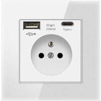 Presa a Muro con USB e Tipo C – Multipresa 3,1A con Protezione Sovratensione Bianca