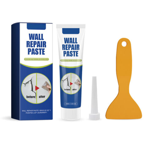 Masilla reparadora de pared 100g – Blanco – Rellena fácilmente grietas, agujeros y rayaduras – Aplicación rápida con espátula