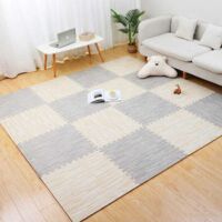 Pack 24 Alfombras de Suelo de Espuma EVA – Puzzle, Impermeable y Antideslizante, Blanco + Gris 30x30cm