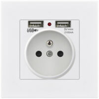 Enchufe con 2 Puertos USB 5V 2.1A – Toma Empotrable USB