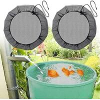 Paquete de 3 Redes Protectoras Ajustables para Barril de Lluvia Ø90 cm – Antihojas