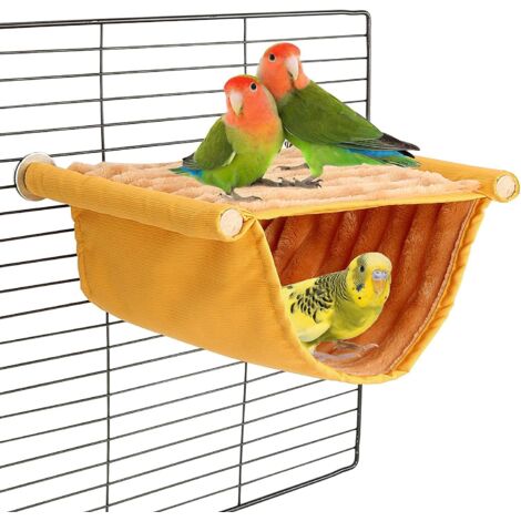 Vogelhängematte für Papageien, warmes Winterbett zum Aufhängen, waschbares, weiches Plüschbett für Kleintiere, Nistplatz (1/5)