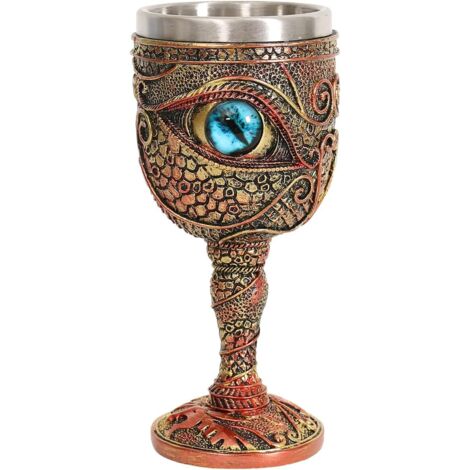 Weinglas aus Edelstahl, Motiv: Der Kelch „Auge des Drachen“, Dungeons & Dragons