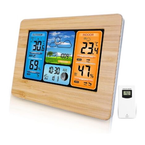 Drahtlose digitale Wetterstation mit Außensensor, Innen- und Außenthermometer (1/4)