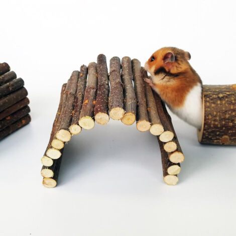 Blue Dream Holz-Nagetierbrücke 10 x 22 cm, Tunnelkäfig, Hamster, Kaninchen