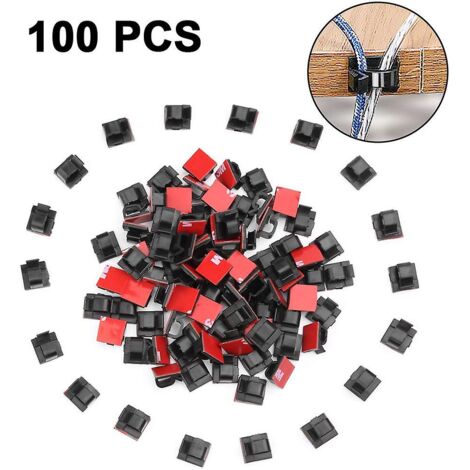 100 Stück verstellbare Kabelmanagement-Clips, selbstklebend, Kabelbinder