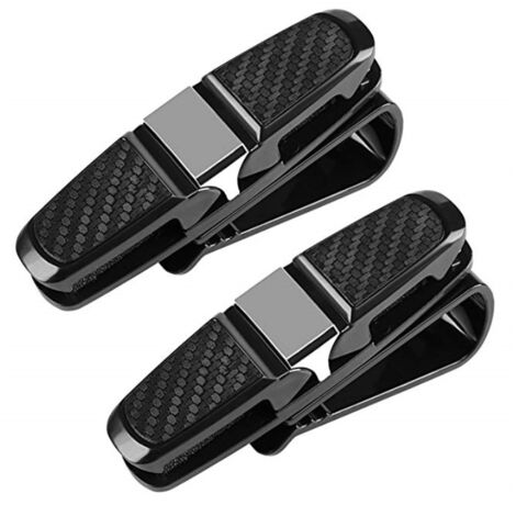 Set aus 2 Brillenclips in Schwarz und Grau für die Sonnenblende im Auto, für Sonnenbrillen im Auto
