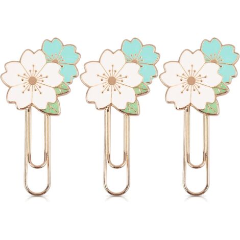 3 Stück Kirschblüten-Büroklammern, niedliche bunte Sakura-Büroklammern (1/5)