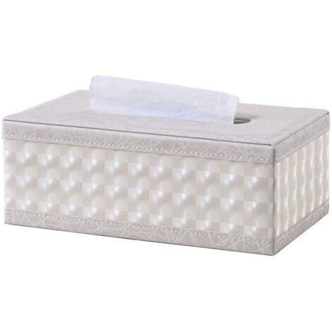 KingFom Moderne beige Leder-Taschentuchbox (1/4)