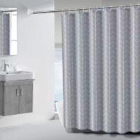 Duschvorhang ohne Bohren, kariert, PEVA, schimmelresistent, wasserdicht, 150 x 180 cm
