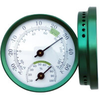 Reines grünes analoges Innenthermometer mit Hygrometer für Luftfeuchtigkeit und Temperatur