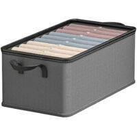 Caja de Almacenaje Plegable para Ropa, con Asas Resistentes, Organizador para Suéteres, Chaquetas, Camisetas y Mantas, Contenedor Plegable para Armario