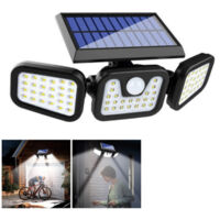Proyector Solar LED con Sensor de Movimiento, Impermeable IP65 con Cabeza Regulable, Luz Automática Inalámbrica para Jardín, Porche y Garaje, Ahorro Energético