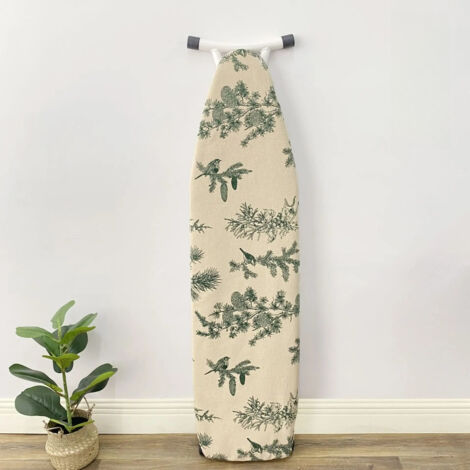 Printed ironing board cover, with drawstring closure and lining, designed to protect large ironing boards (Green pineapple) (1/5)