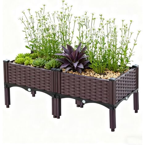 Orto Rialzato con Basamento, Fioriera per Terrazzo e Balcone, Grande Vaso per Coltivazione di Verdure, Fiori e Piante, Ideale per Giardino sul Retro e Cortile (1/5)