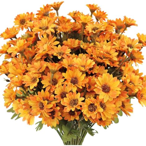Artificial Daisy Bouquet, 5 Stems Realistic Faux Flower Arrangement, Lifelike Fake Plants for Home Decor, Office, Garden & Dining Table (Vase NOT Included) (1/5)