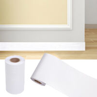 1 Strip of decorative wood-effect wallpaper - Waterproof profile for mirror frames - Adhesive for kitchen and bathroom mirror frames (10 cm x 10 m, white)