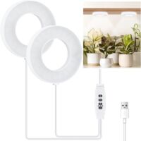 Plant Grow Light with Timer, Dimmable LED Grow Lamp with 2 Colour Modes (Warm White + Cool White), Ideal for Seedlings, Houseplants & Succulents
