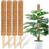 4 Pack Plant Support Stakes, Stackable Climbing Poles for Indoor Plants, Adjustable Height Plant Sticks – Ideal for Monstera, Pothos & Philodendron – Flexible Extendable Design