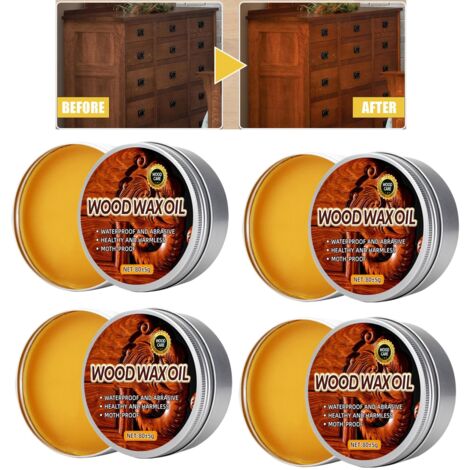 Set 4 Cera Natural para Muebles de Madera – Unidades Aceite Cera Nutritiva Antisecado (1/5)