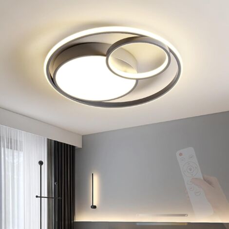 Plafón LED moderno redondo – Lámpara de techo regulable con mando a distancia para hogar y oficina
