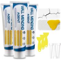 Set de 3 masillas para paredes profesional – Reparación de grietas, agujeros y daños con secado rápido y fácil aplicación