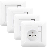 Set 4 Prese 16A con Interruttore – Presa da Incasso 240V