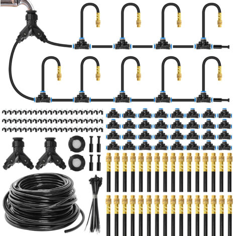 Sistema Irrigazione Automatica 60m 2026 – Kit Goccia a Goccia con 16/32 Ugelli in Rame Regolabili per Orto, Aiola Sopraelevata e Prato
