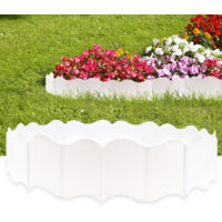 Bordo da giardino 2,7 m, kit 20 recinzioni impilabili con 10 picchetti, altezza 15 cm, resistente alle intemperie, installazione rapida, perfetto per cortile, vialetto e giardino, bianco