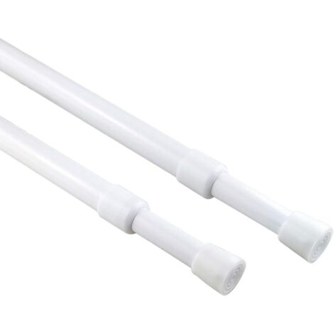 Set de 2 barras de cortina extensibles 30–50 cm – Sin perforación – Para cocina, baño y ventanas del dormitorio (1/5)