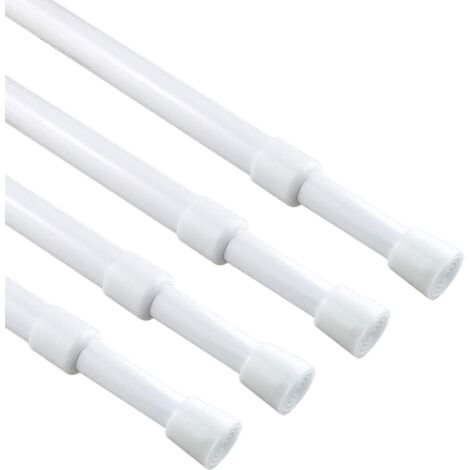 4 barras de cortina extensibles 30–50 cm – Instalación sin perforación – Ideales para puertas y ventanas, cocina, baño y dormitorio (1/5)