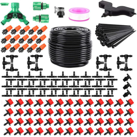 Sistema de Riego por Goteo 50 m – Riego Automático con Tubo Flexible, Ideal para Césped, Terraza y Huerto (1/5)