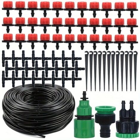 Sistema de Riego por Goteo Automático 25 m con Goteadores Ajustables – Kit para Jardín, Invernadero, Césped y Patio (1/5)