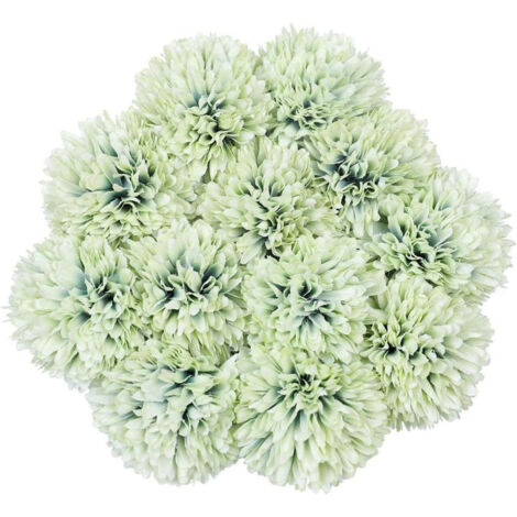 Juego de 12 flores decorativas artificiales – Ramilletes de Hortensias 28 cm, ideales para hogar, jardín y celebraciones, Verde (1/5)
