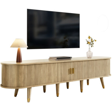 Mueble TV con Puertas Correderas – Mueble bajo, diseño único para TV, mueble con soporte (1/5)