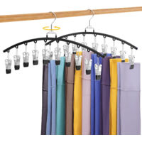 Paquete de 4 Perchas Giratorias 360° para Leggings – Organizador metálico con 40 pinzas, almacena 40 leggings, ahorra espacio en armario