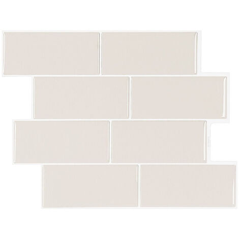 10 paneles murales 3D, anti-salpicaduras, decoración de cocina, beige, 29,36×21,3cm