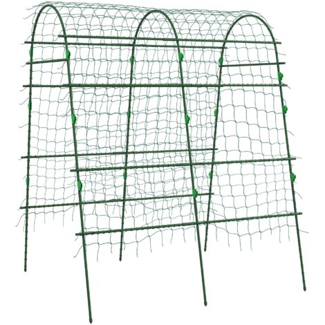 Estructura para plantas trepadoras, soporte ajustable para plantas trepadoras, rejilla para plantas, marco de acero verde, 144 x 167 x 206 cm, para jardín y balcón (1/5)