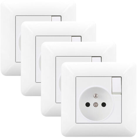 Pack 4 Enchufes 16A con Interruptor – Empotrado 240V