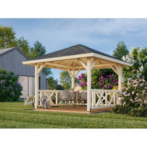 Abri de jardin en bois Betty 9,0 m2 Traité Translucide (1/5)