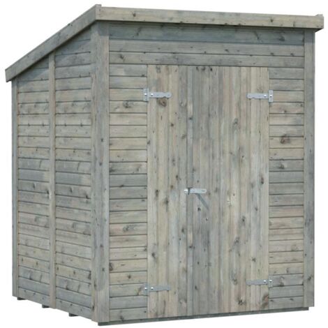 Abri de jardin en bois Leif 3,0 m2 Traité Gris (1/3)