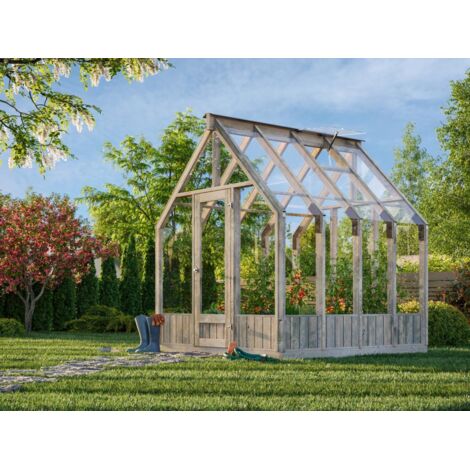 Abri de jardin en bois Emilia 5,4 m2 Autoclave Gris (1/4)