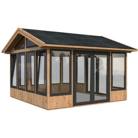 Abri de jardin en bois Isabella 14,7 m2 Traité Marron (1/5)